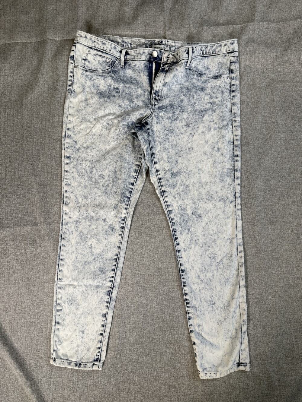 Mossimo Denim Leggings Jeggings 16 Acid Wash Blue Y2K Grunge Mid Rise Stretch